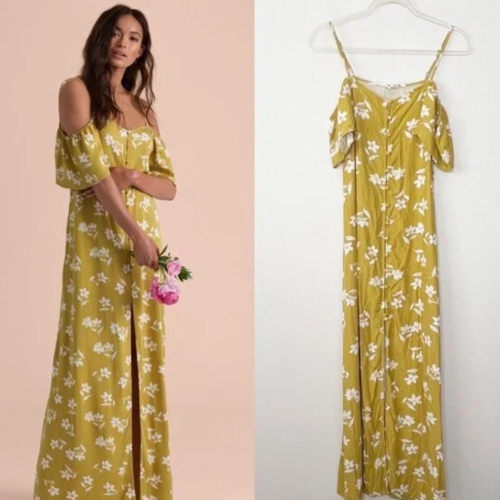 💛Billabong ’Sincerely Jules’ sway Floral, Rich Yellow Off-Shoulder Dress. XS 💛 - Picture 11 of 11